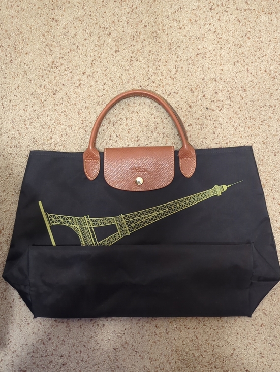 Longchamp Handbags - Longchamp Le Pliage Eiffel Tower Limited Edition Black Large Tote Made France